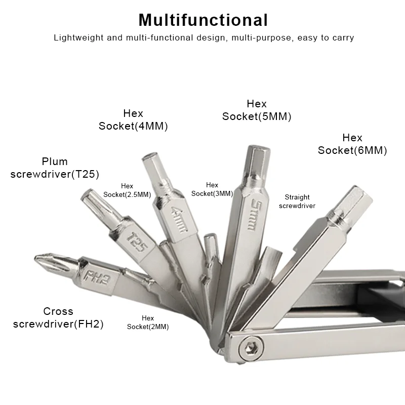 Bicycle Multifunction Tool Foldable Hex Spoke Wrench With Chain Cutter High Quality Portable Repair Gadget Bike Repair Wrench