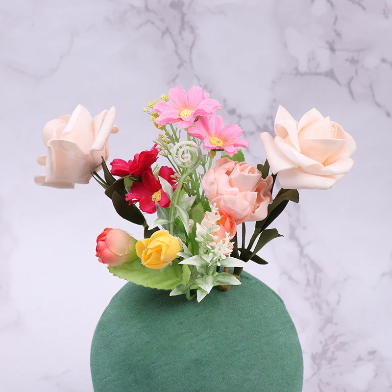 1Pc 9/12/15cm Round Green Dried Flower Ball Mud Sponge Foam Bouquet Decoration Fresh Floral Flower Arrangement Tools