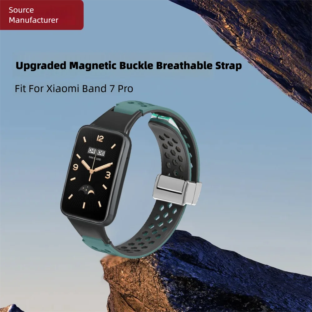 Breathable Strap + Magnetic Buckle For Xiaomi Mi Band 7 Pro Bracelet Air Holes Quick Release Sport Watch Band for Xiaomi Mi Band