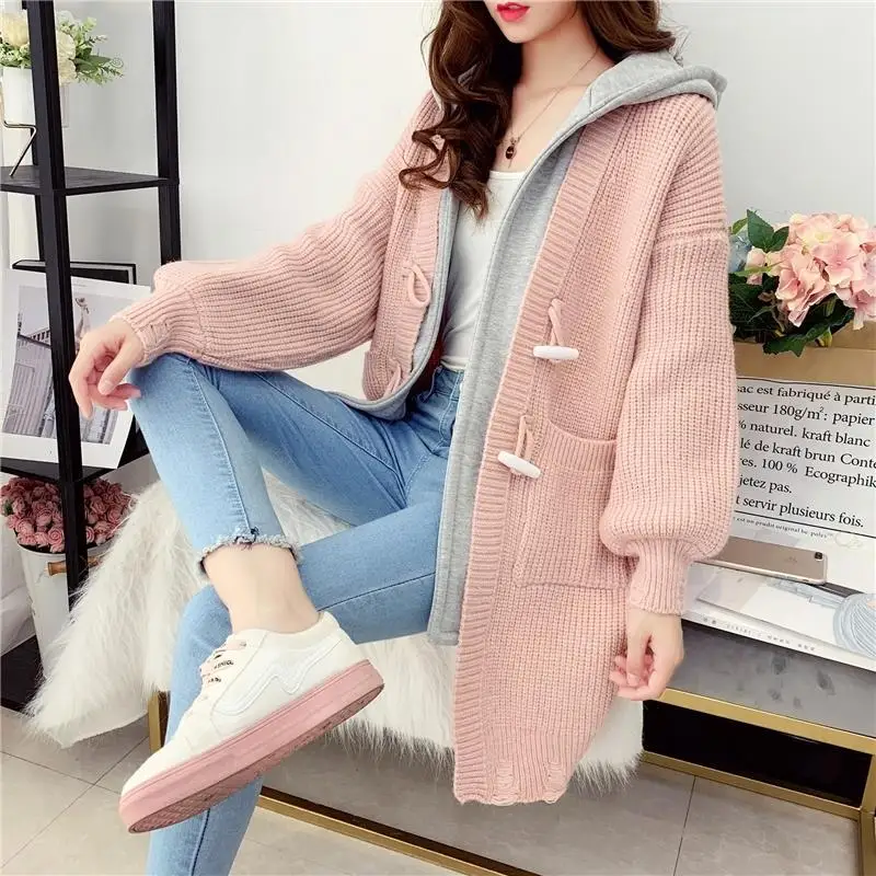 

2024 New Women Long Cardigan Sweater Top Long Sleeve Loose Knitting Cardigan Sweater Women Knitted Female Cardigan for Girl V114