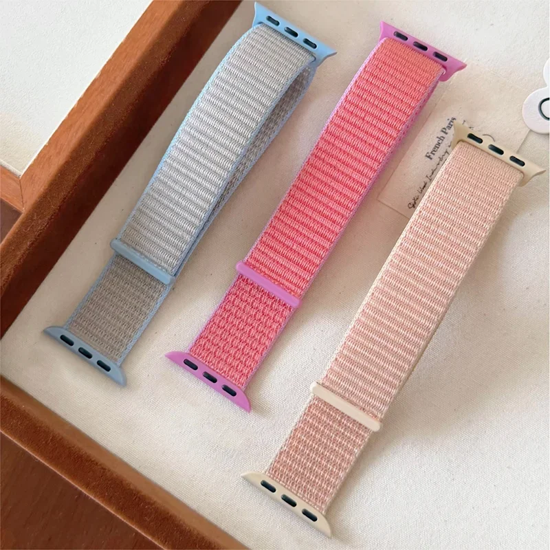 Nylon-Schlaufenarmband für Apple Watch 12 Armbänder 42mm 46mm 41mm 45mm 40mm 44mm 49mm Armband Correa iWatch Series 11 10 SE3 9 8 7 Ultra – Detail 2