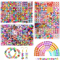 Kit de Perles en Argile Polymère, 24 Styles, Amusantes, Mignonnes, Fleur, Papillon, Cœur, Lettres, Poney, pour Bracelet, Collier, pour Travaux Manuels 1