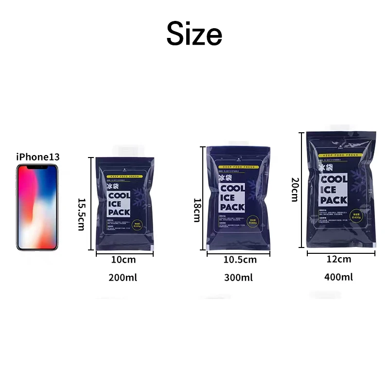 PE Cooler Ice Bag 10Pcs Reusable upgrade Ice Bag Water Injection Ice Bags Lunch Box Food Cans Multifunction Medical Ice Packs