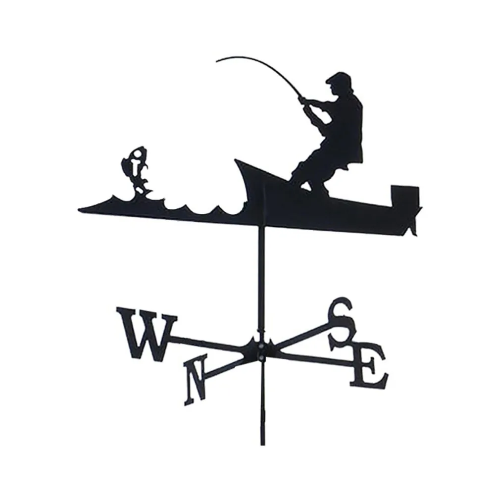 Metal Construction Weather Vane Sea Rover Design Wrought Iron Garden Stake Decoration Professional Measuring Tool Durable Finish