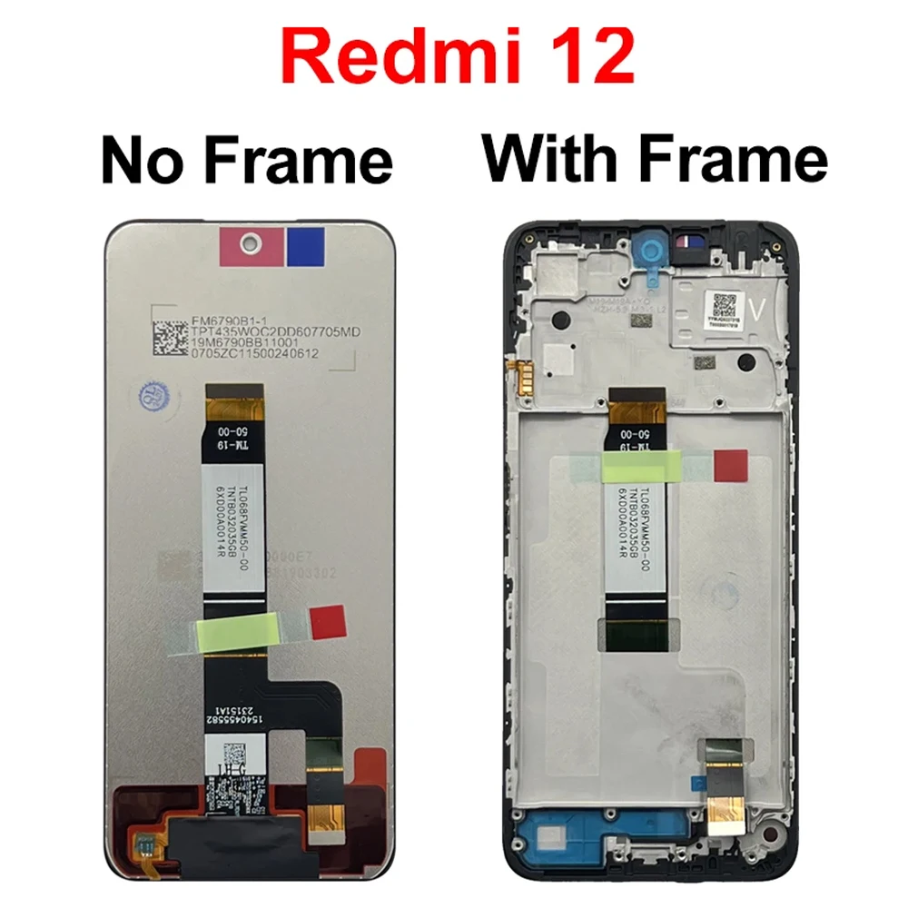 Xiaomi Redmi 12, 4g,5g,6.79インチ用の交換用LCDタッチスクリーン