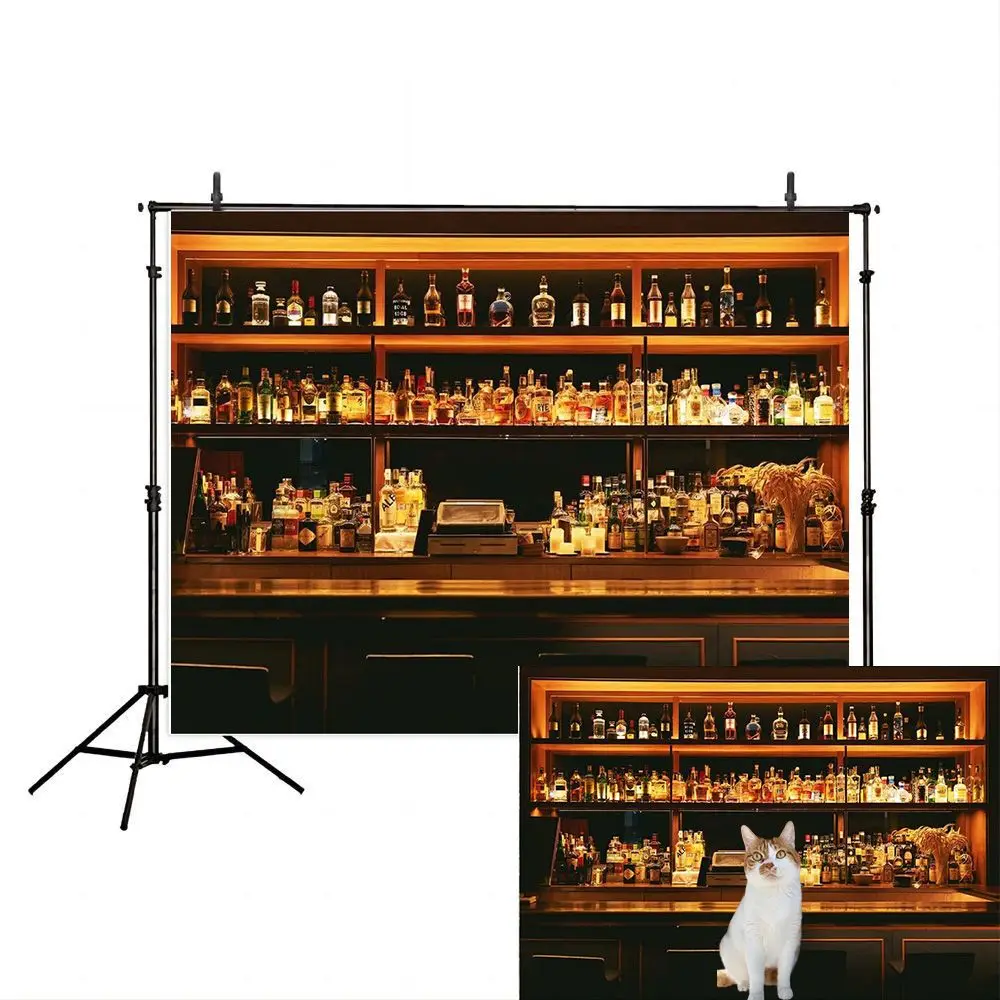 Bar Backdrop Whisky Wine Dinks Alcohol Cafe Restaurant Drink Shelf Photo Background Photography Wall Paper Room Mural Decoration