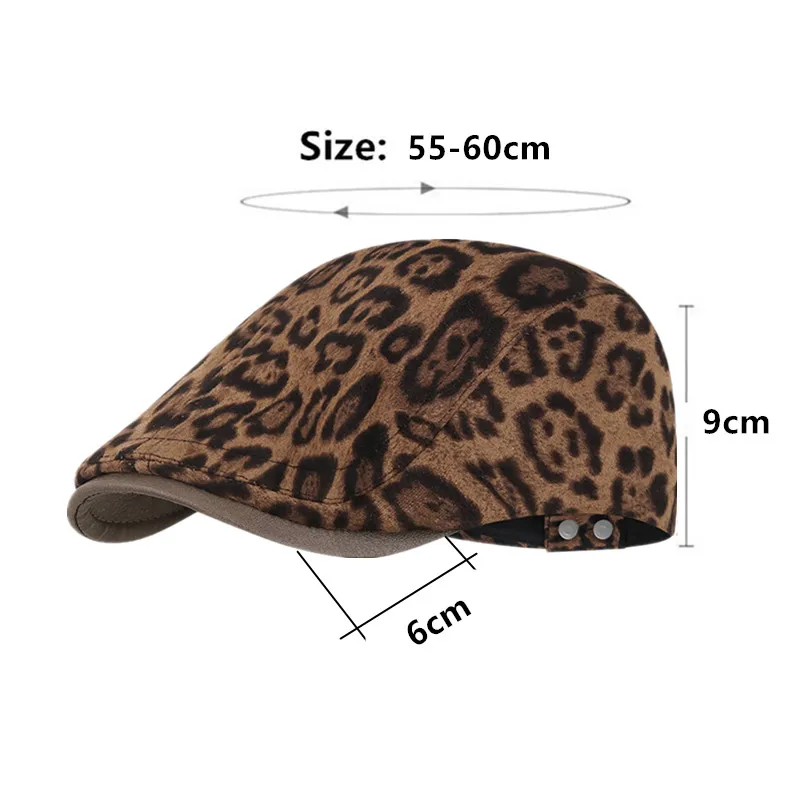 Autumn Vintage Retro Leopard Print Hat Berets For Men And Women Personality Fashion Camping Party Hats casquette gorras 모자 кепка