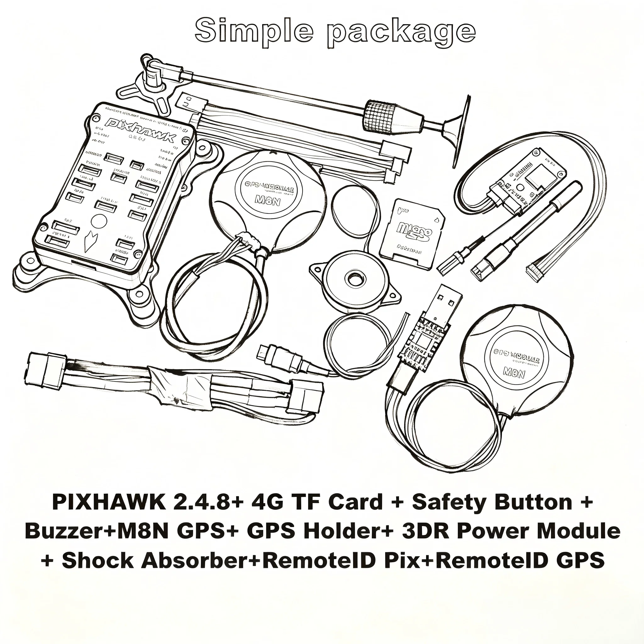 Happy Pixhawk PX4 PIX 2.4.8 32 Bit Flight Controller Autopilot with 4G SD Safety Switch Buzzer PPM I2C RC Quadcopter Ardupilot