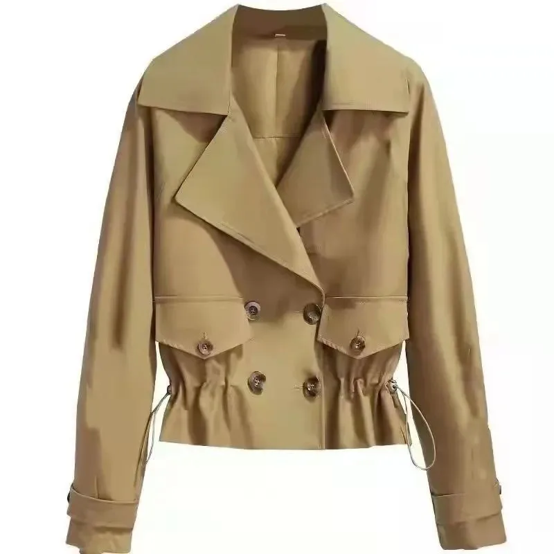 

Women's New Spring And Autumn Short Coat High-Grade Trench Coat Women's Loose Tooling Joker Trench Coat Unique Casual Coat