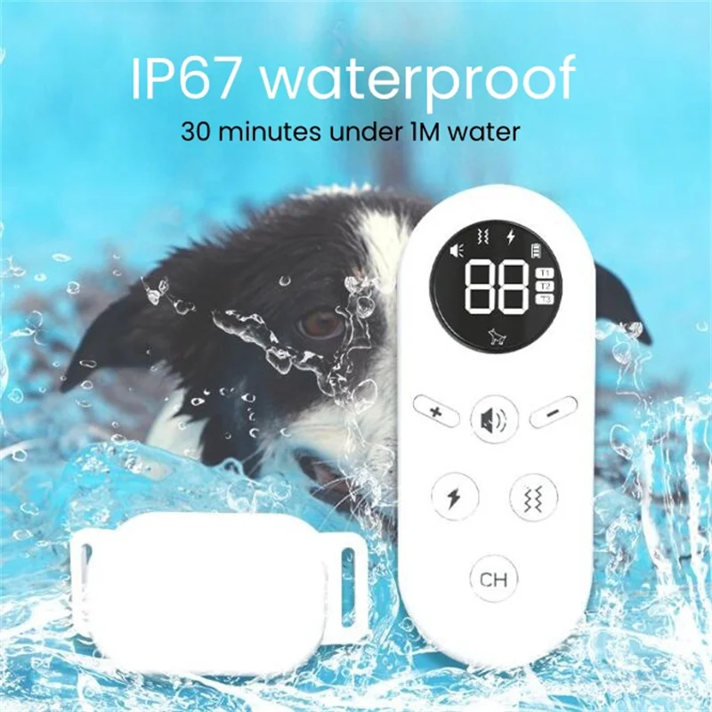 Anti-Bark Dog Collar 300m Remote Control Adjustable Bona Fide Ultrasound Sound Command IP67 Waterproof Rebels Deterrent Tools