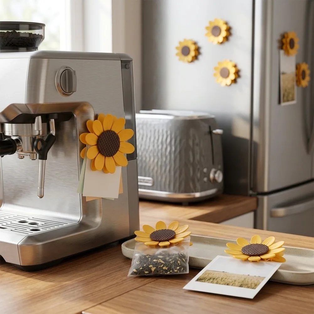 10 Pack Magnetic Chip Clips with Flower Design for Sealing Snack Coffee Bags and Mounting Lightweight Items on Metal Surfaces