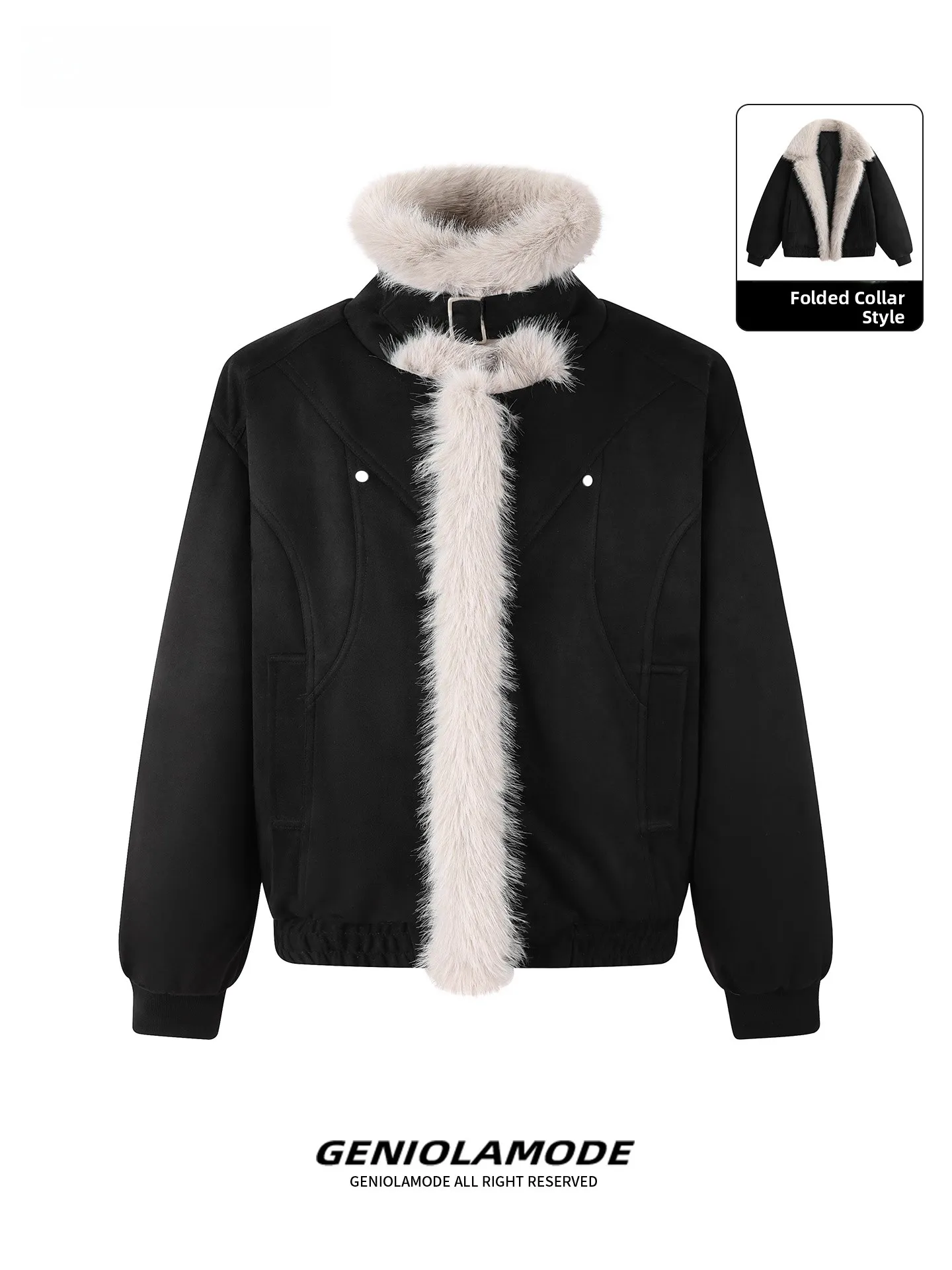 Genio Lamode American Sle Detroit Suede قطن Jaet Fce مبطن ريترو Jaet ملابس خارجية عالية الشارع عصرية للشباب غير رسمية