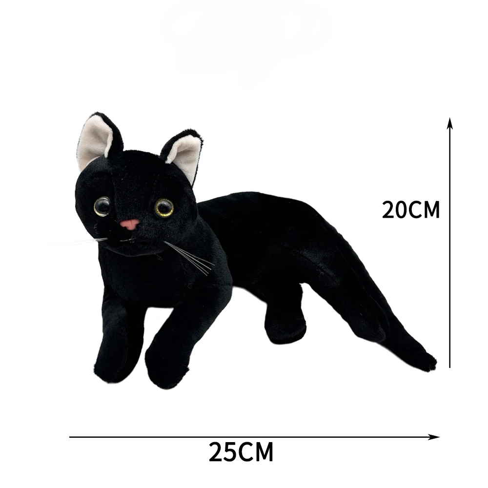 Cute Black Cat Plush Toys Soft Fluffy Animal Long Cat Dolls Kawaii Cartoon Stuffed Sleeping Pillow Children Gifts