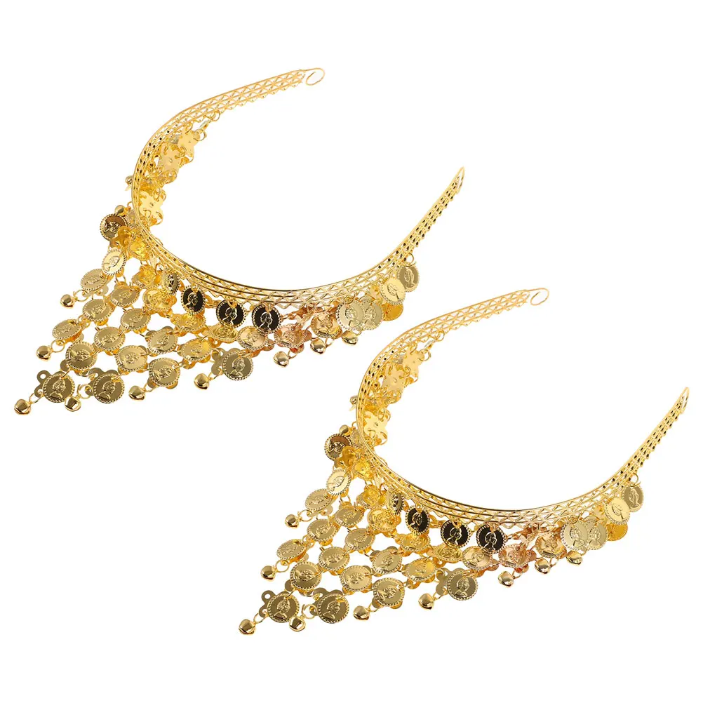 

2pcs Dance Belly Hair Pvc Dancer Chain Fancy Headbands Lightweight Coin Yoga Accessories Fancy Headbands Fitness