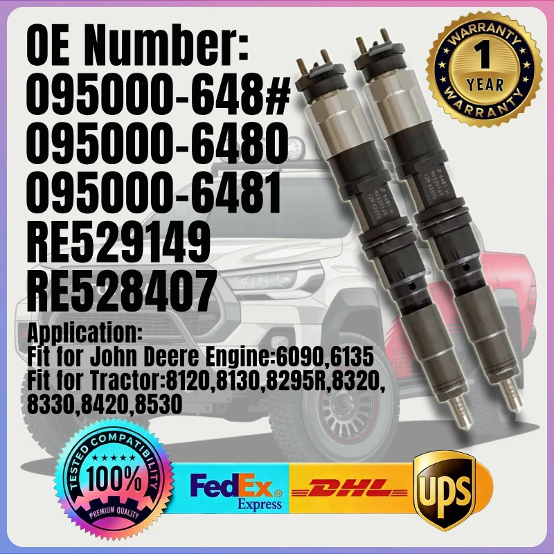 1 Stück Kraftstoffeinspritzdüse 095000-6480 RE529149 RE528407 für John Deere Motor 6090 Traktor 8120 8130 8295R 8320 8330 8420 8530
