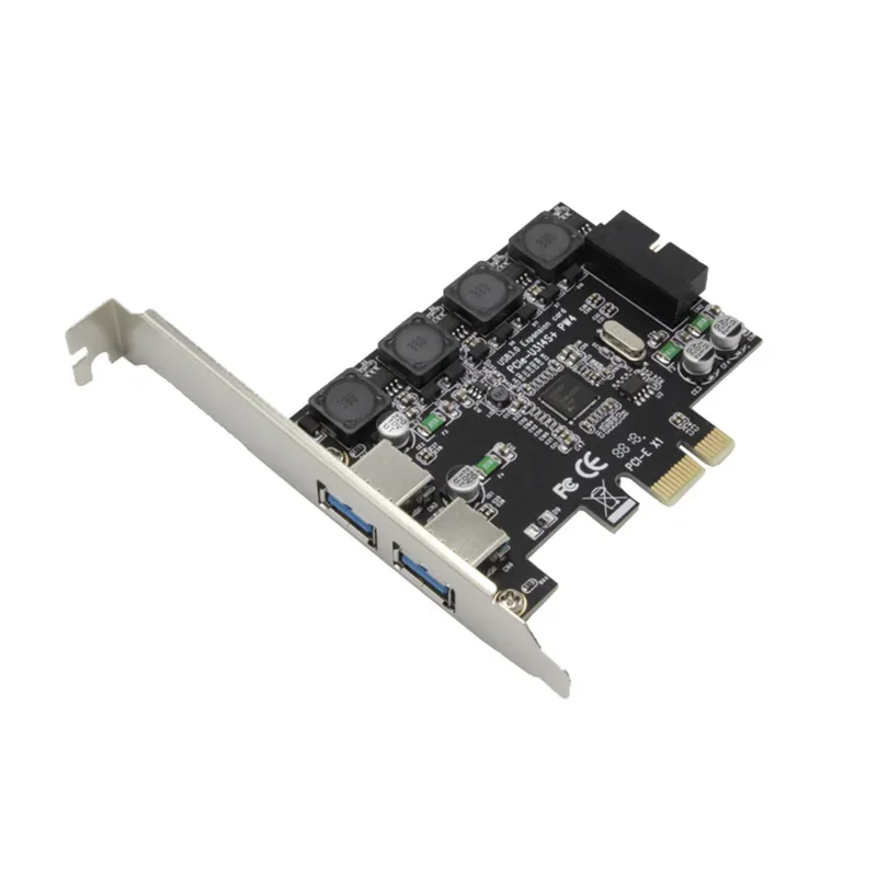 

Карта PCI-e X1 на 4 порта USB 3.0 (2 внешних портов + 19-контактный разъем 2 внутренних портов)