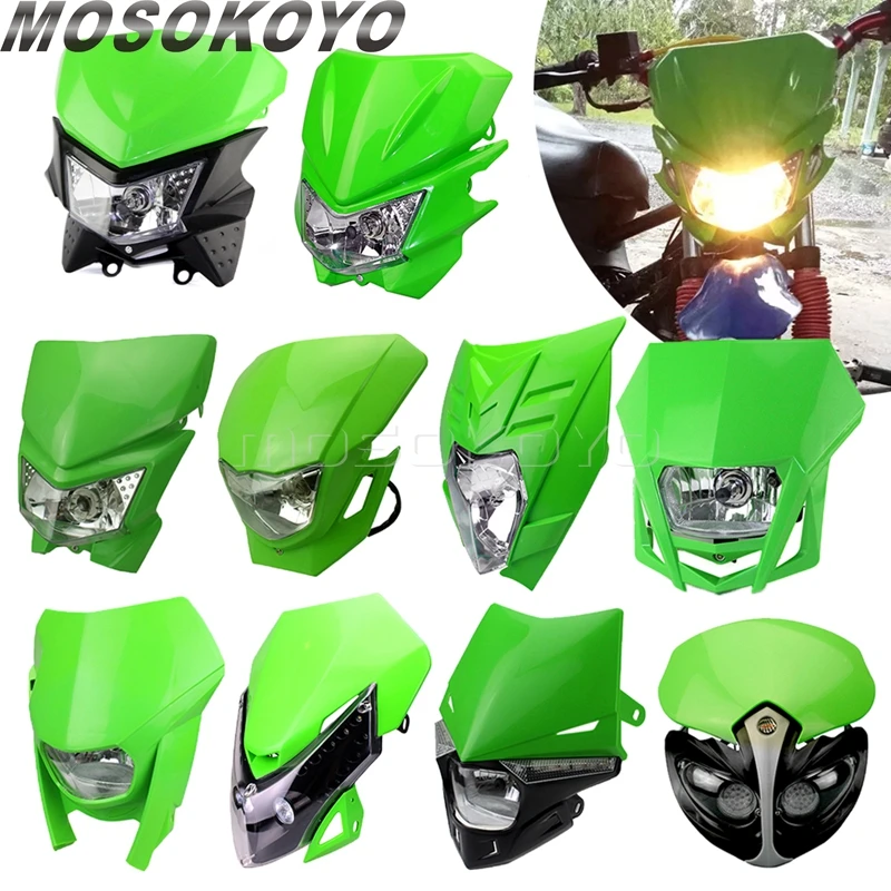 Motorcycle Headlight Headlamp Head Light Fairing For Kawasaki KX KLX CR CRF YZF WR F R RMZ DRZ 125 150 250 450 Enduro Dirt Bike