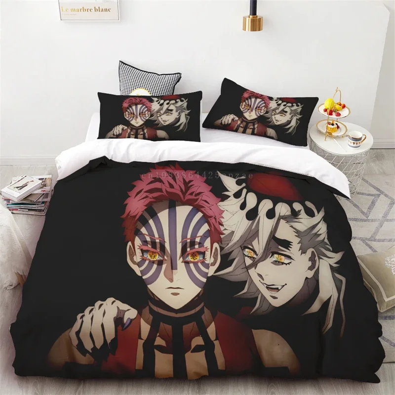 Funda nórdica Demon Slayer para adultos y niños, suave y cómoda, tamaño completo, No Yaiba Kimetsu, cama de matrimonio, regalo de cumpleaños