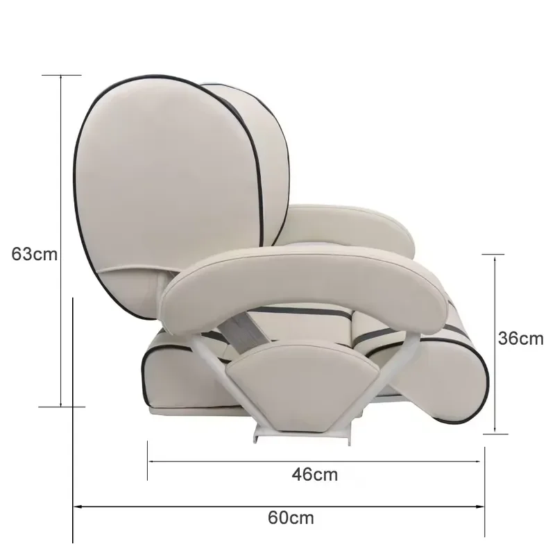 Marine Boat Seat Captain Chair Yacht Driving Seat Fishing Pontoon Deck Helm Adjustable Swivel Cushion Outdoor Water