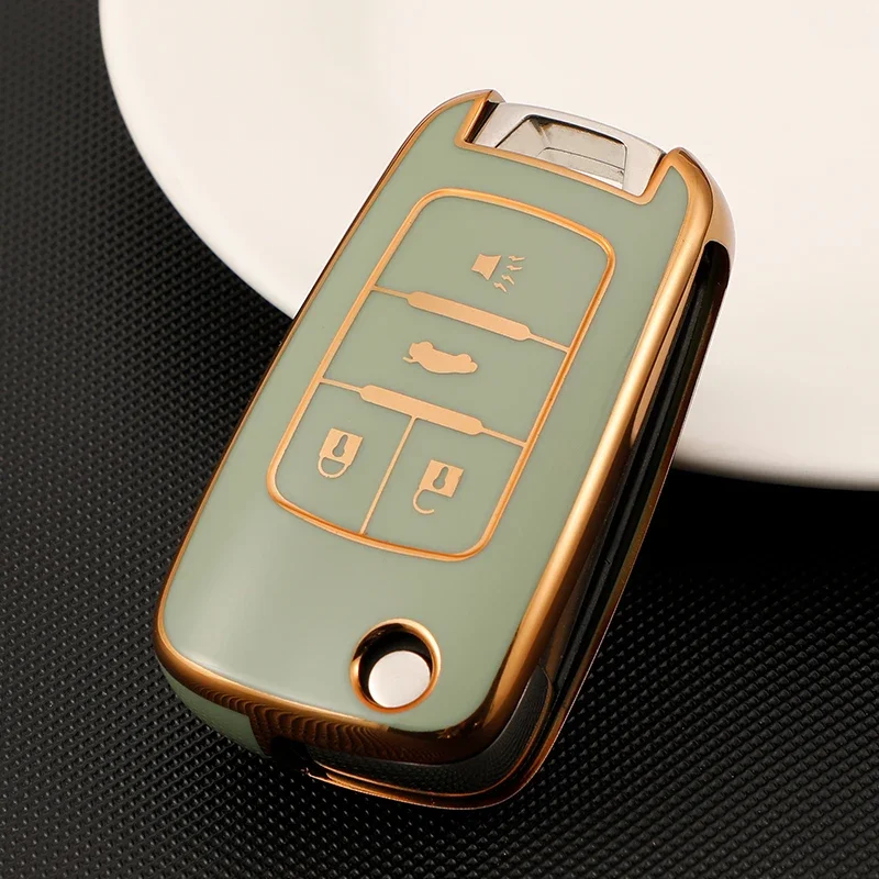 TPU Flip Car Key Fob Case Cover for Chevrolet Cruze Impala Camaro Garna Equinox Volt Yakista AVEO Impala GMC Buick Excelle GL8