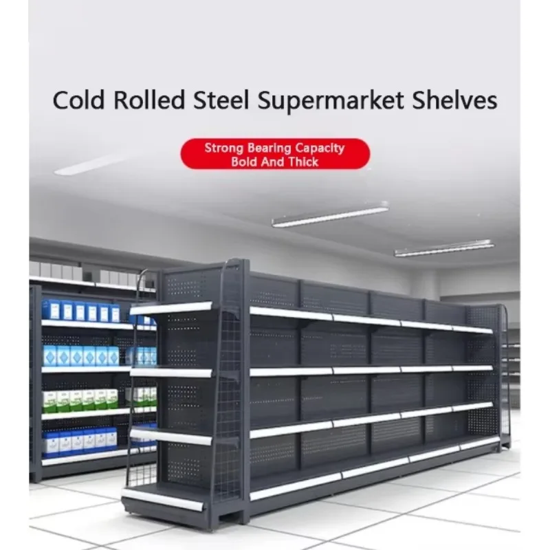 Customized Metal Shelf Department Store Display Racks Market Shelves Shop Racking for Groceries and Snacks