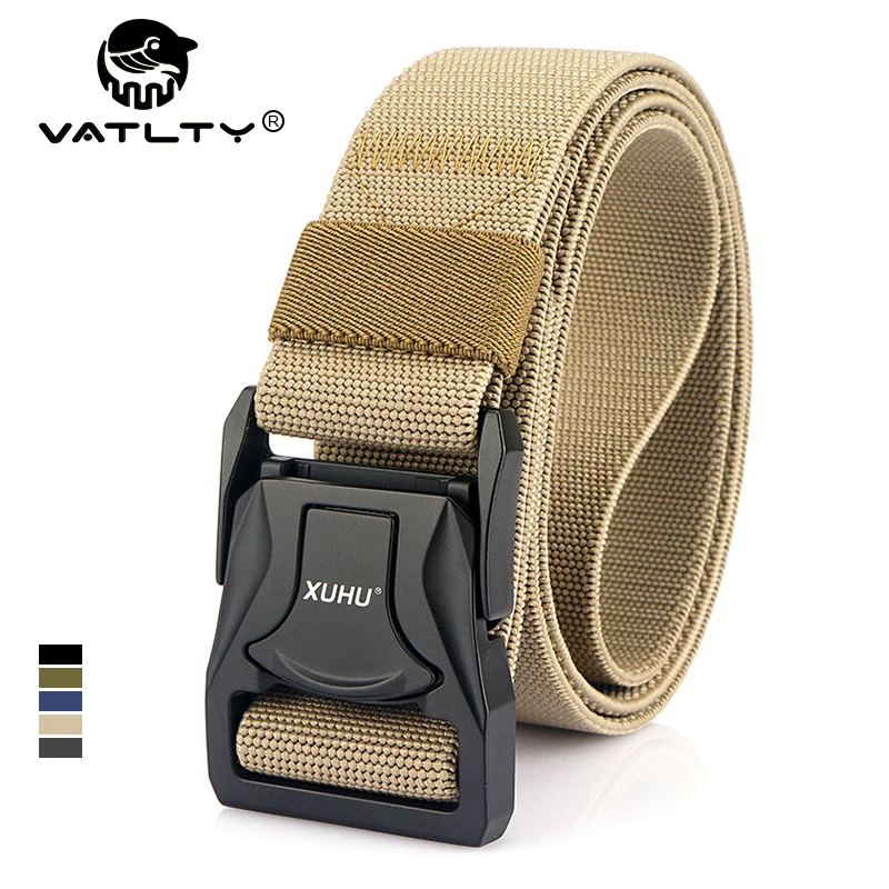 

VATLTY 105cm-125cm Men's Elastic Belt Alloy Buckle Quick Release Military Belt Tactical Outdoor Girdles Male Female Waistband