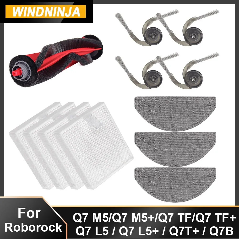 HEPA Filter For Roborock Q7 M5 M5+ Q7 L5 L5+ Q7 TF TF+ Q7B Q7T+ Parts Main Side Brush Mop Cloth Robot Vacuum Cleaner Fittings