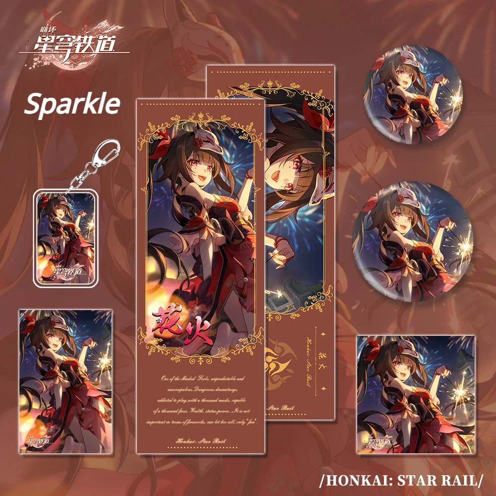 

Sparkle Keychain Hot Game Honkai Star Rail Badge Key Chain Photo Card Postcard Laser Ticket Birthday Collection Gift