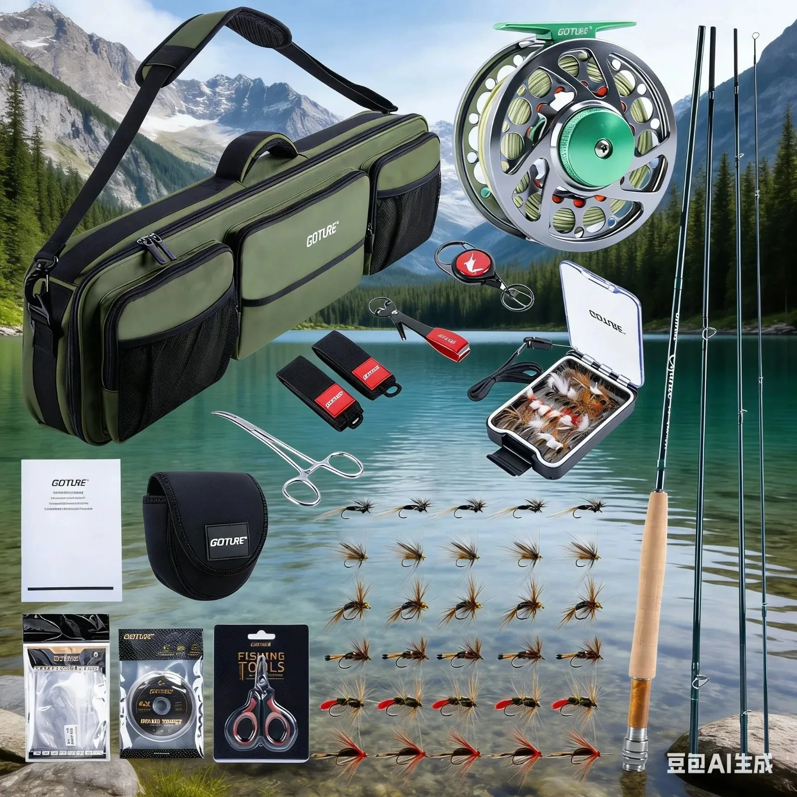 Kit de Caña y Carrete con Mosca Goture – Carbono y CNC - imagen 3