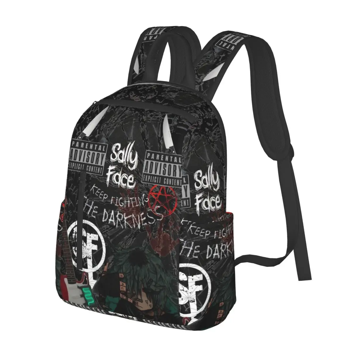 Sally Face Game Anime SF Horror Sal FisherStudent Backpack School Bag Hiking Travel Daypack for Boys Girls Bookbag Shoulder Bags