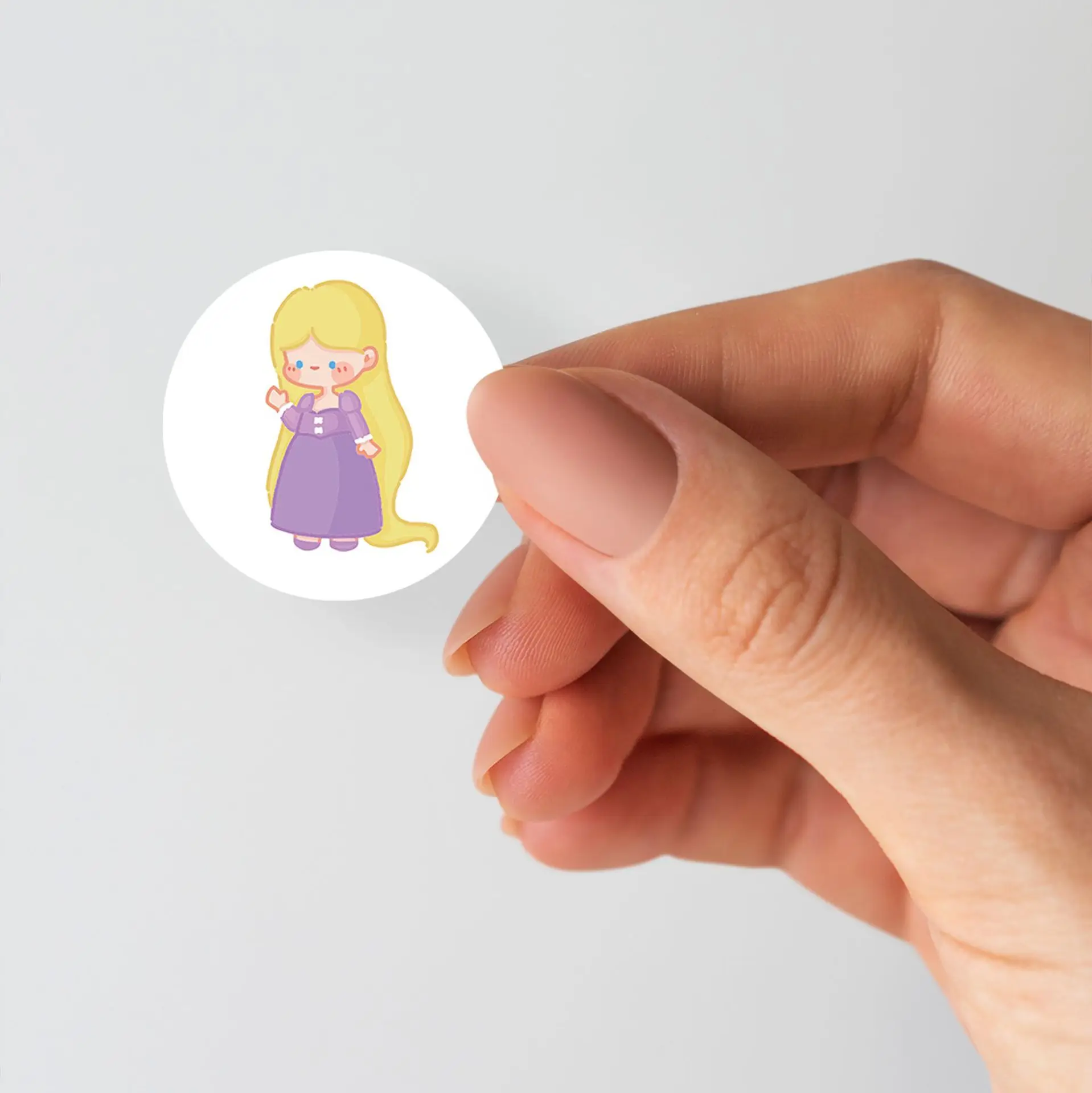 500Stickers/Roll Cute Disney Princess Stickers Student Handbook Cartoon Decorative Sticker Gift Seals computer Anime Accessories