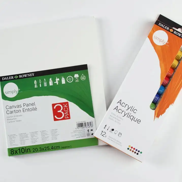 

(3 упаковки) Daler-Rowney просто холст, 3D белый растягивается, 6x6 дюймов, 4 шт.-подростки, студенты, художники, дети