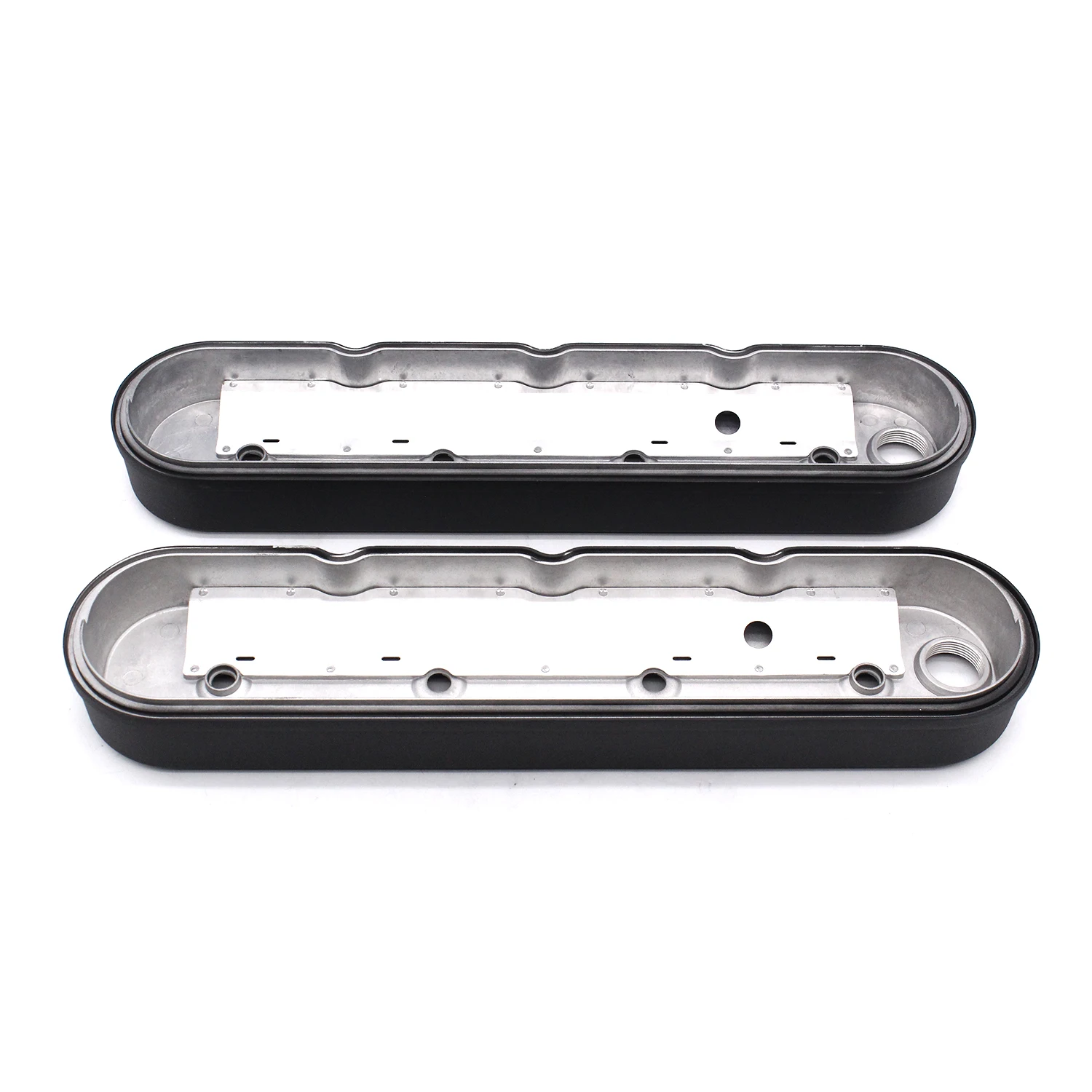 2set Black Smooth Cast Aluminum Valve Covers With Coil Mounts And Covers For GM LS Chevrolet Small Block V8 4.8L 5.3L 5.7L 6.0L