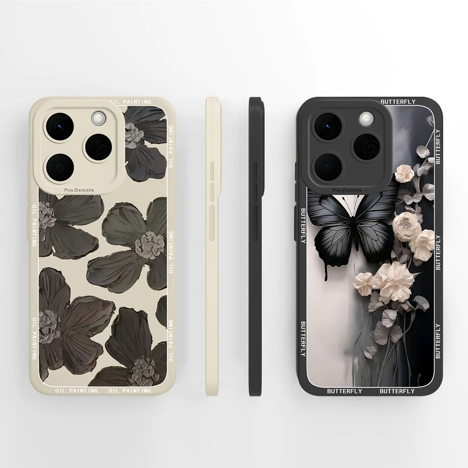 Case For Realme 15T 15X 5G Vintage Oil Painting Flowers Soft Silicone Protective Bumper Cover For Realme15T 15X Anti Drop Fundas