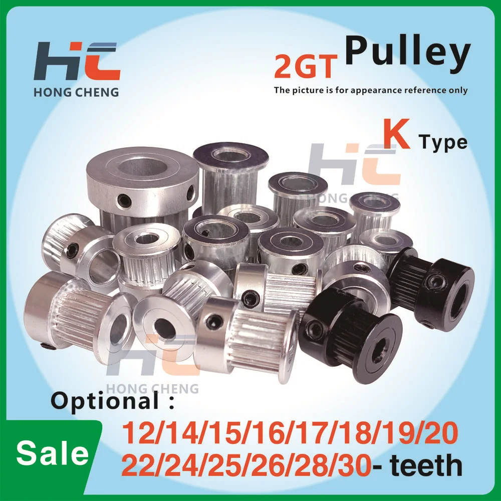 

Aluminum alloy 2GT Timing Belt pulley, Optional 12T/14T/15T/16T/17T/18T/19T/20T/22T/24T/25T/26T/28T/30T, G2M Synchronous wheel