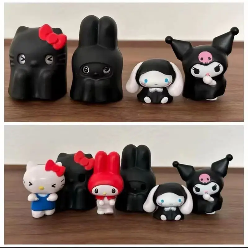 アニメフィギュアシナモロールクロミゴーストスタイルブラインドボックスミニアクションフィギュアかわいいデスクトップ装飾モデル女の子フェスティバルギフト