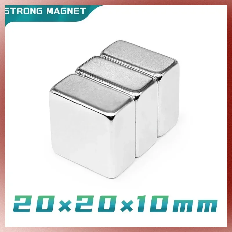 2/5/10PCS 20x20x10 mm Powerful Strong Magnetic Magnets Sheet N35 Square Stong Magnets 20x20x10mm  Neodymium Magnet 20X20X10