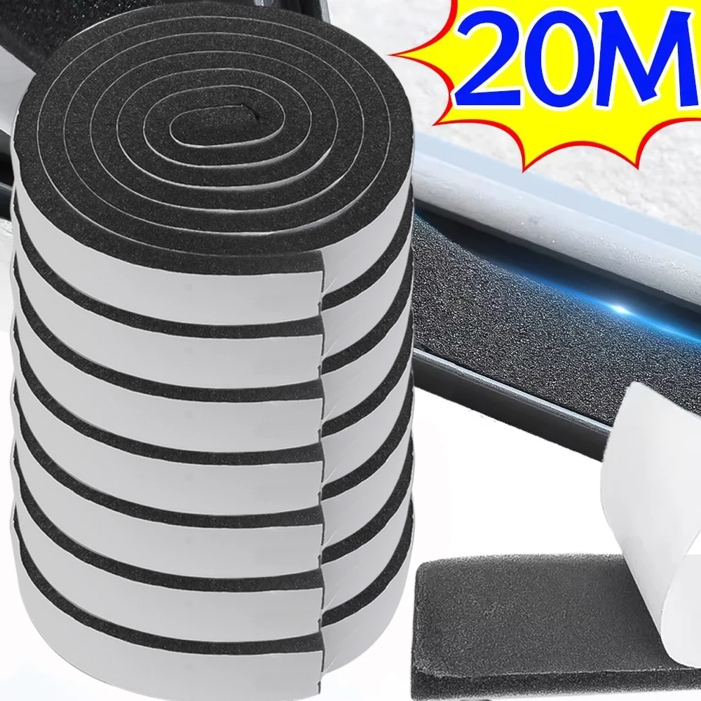 20/2M Self-Adhesive Sponge Sealing Strips Door Window Windproof Dustproof Sound-Proof Weather Stripping Home Sealed Strip Tape