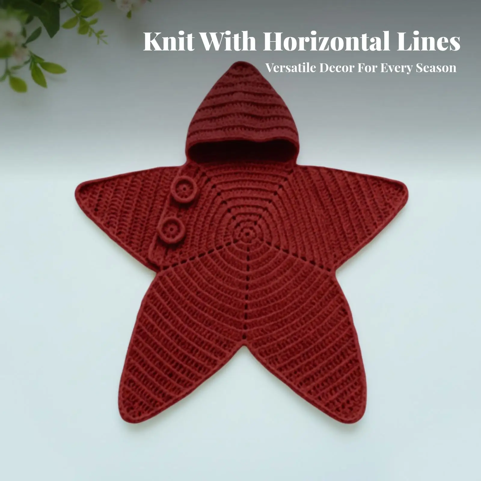 Cute Star Shaped Crochet Style Doll Top for 30cm Plush Toys Festive Winter Wardrobe Addition