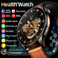 2025 New Health Analysis ECG+PPG Smart Watch Body Fat Uric Acid Blood Pressure Heart Rate Tracker NFC Smartwatch For Android IOS