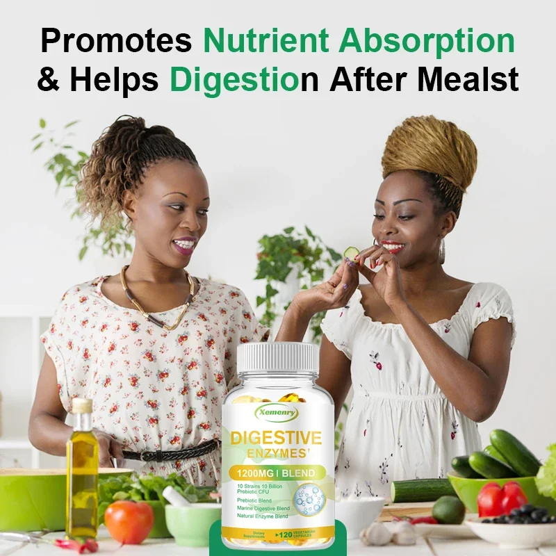Digestive Enzyme Capsules 1200 Mg - Healthy Weight and Metabolism, Marine Digestive Blend Natural Enzyme Blend