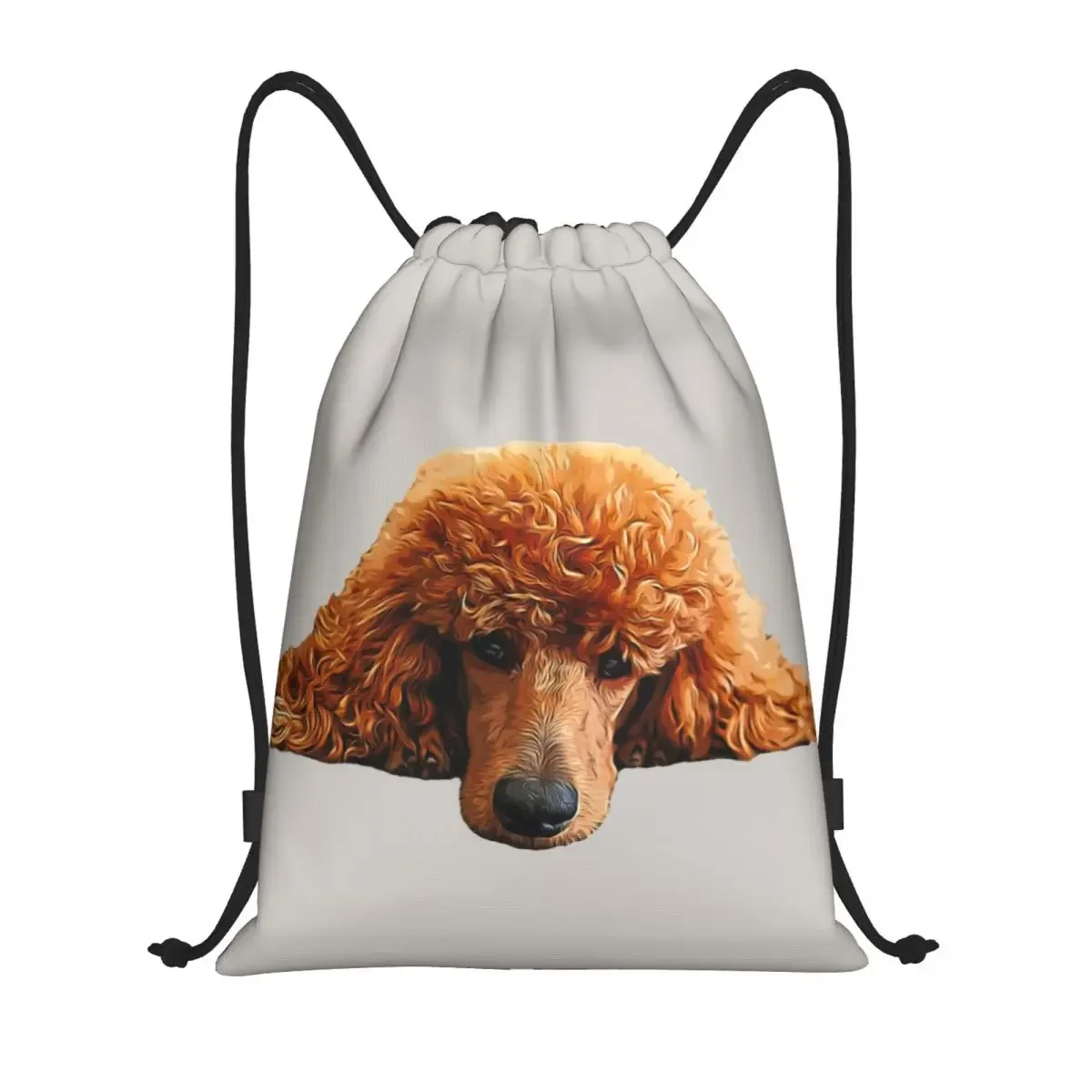 Kawaii Poodle Head Drawstring Bag Women Men Foldable Sports Gym Sackpack Cute Puppy Dog Shopping Storage Backpacks