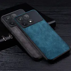 Premium PU Leathe Phone Case for Xiaomi Poco X6 Pro Scratch-Resistant Solid Color Cover for poco x6 pro Case