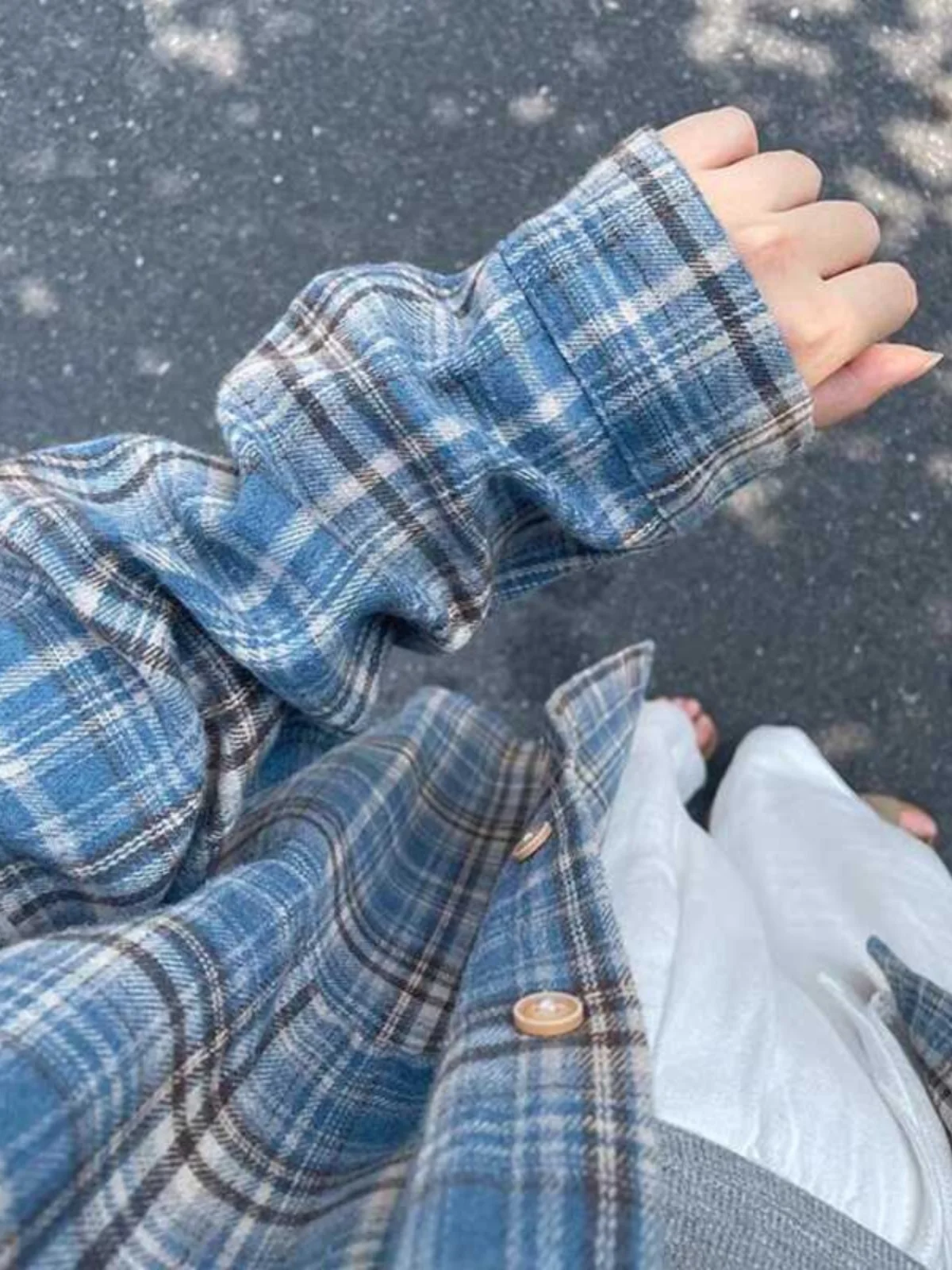 Korean Contrast Color Plaid Long Sve irt Loose Casual Sle Men's Women's Spring Autumn Trendy Couple Tops Polyester