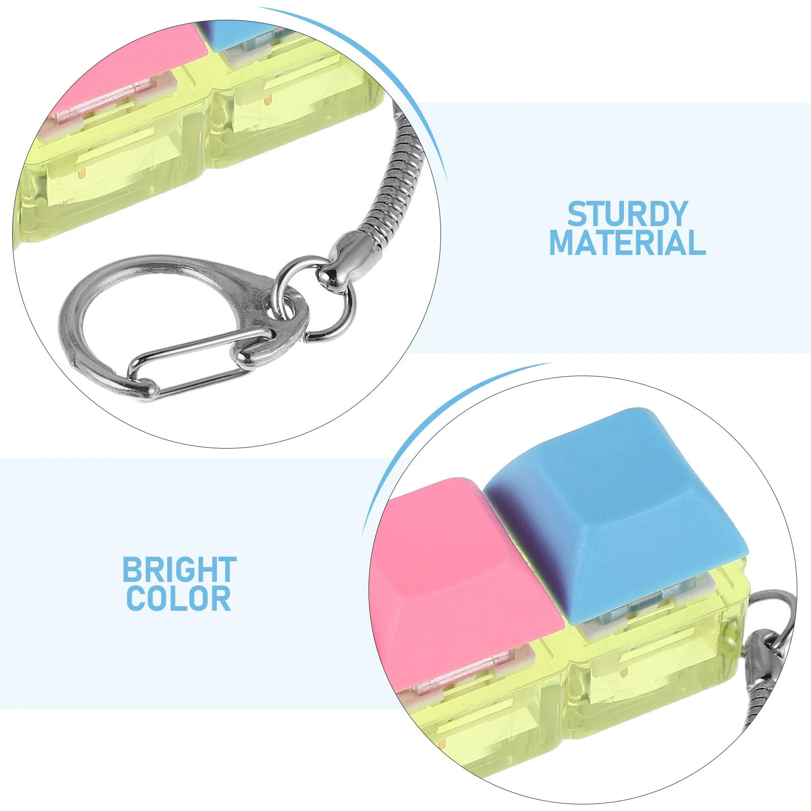 Breloczek antystresowy -- Gadżet z dźwiękiem klawiatury do biura, domu, podróży, sensoryczny brelok LED do redukcji stresu, zawieszka do torby, dekoracja - Puzzle