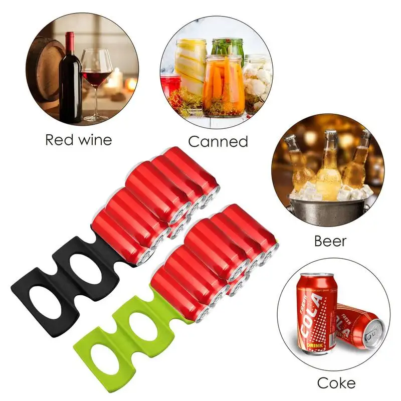 Beer Can Anti-skid Holder Silicone Stacker Cans Fridge Mat Beverages Rack Stacking Tool Storage Organizer Wine Bottle Holder