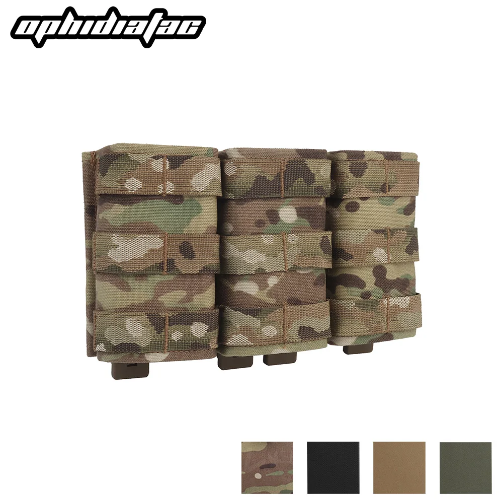 OPHIDIAN 7.62 FAST Triple Magazine Pouch (largo) Accesorio de inserción de funda de nailon para revista abierta de liberación rápida