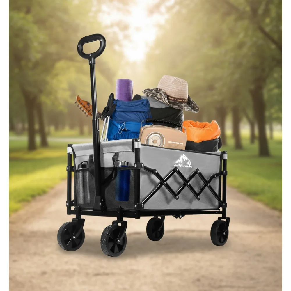 

Foldable Utility Cart 352LBS Capacity, All-Terrain Wheels Heavy Duty Wagon for Outdoor Garden Beach Camping