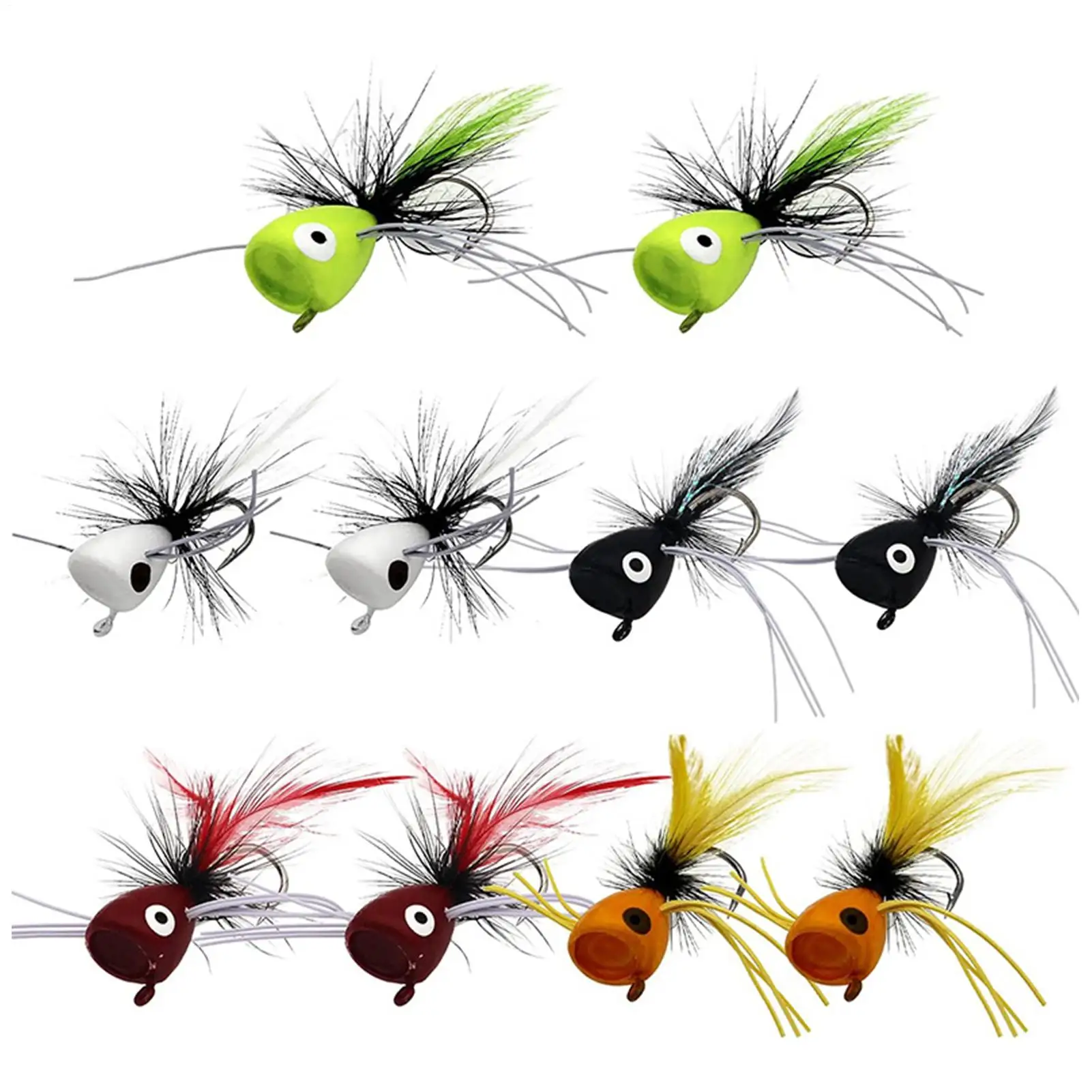 

Приманки для окуня, красочные поппер-мушки, набор в ассортименте, многофункциональные рыболовные снасти, аксессуары, пресноводная приманка для моря