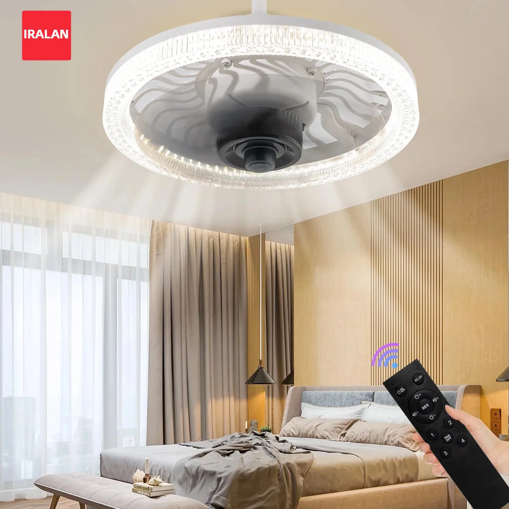 Moderne Ventilatorleuchten Kleiner E27-Sockel-Ventilator mit LED für Hotel und Restaurant Innenbeleuchtung 2-in-1 Integrierter Deckenventilator mit Lampe Vier Geschwindigkeitsstufen